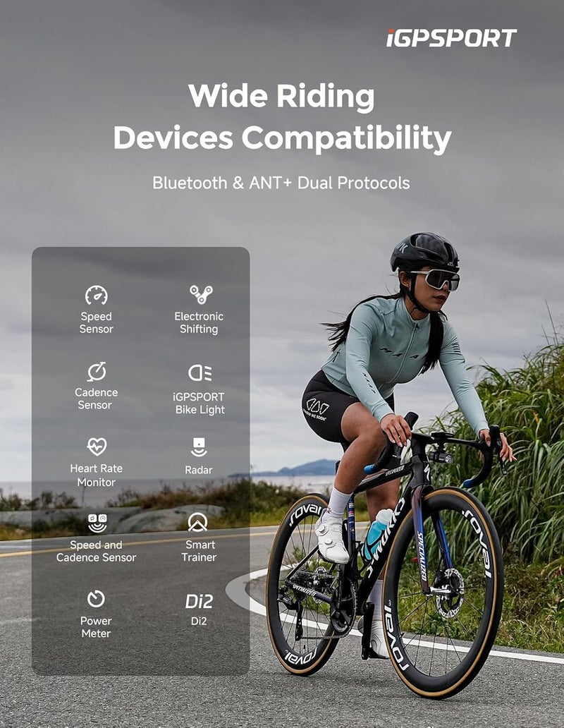 Igpsport BSC200S GPS Bike Computer, Wireless Route Navigation 2.4'' Screen Bluetooth ANT+ Cycle Computer IPX7 Waterproof - Image 4